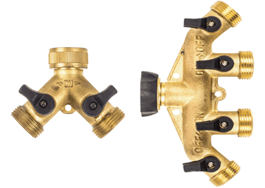 2 and 4 way brass hose top valves